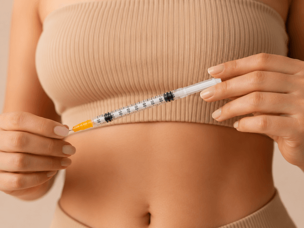 A woman getting a GLP-1 weight loss injection ready